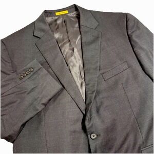 Hickey Freeman Gold Label Sport Coat Blazer Wool Spandex Dark Gray‎ Men Size 52R
